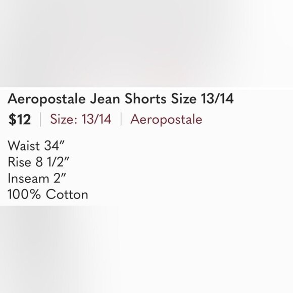 Aeropostale Jean Shorts Size 13/14 - Picture 4 of 4